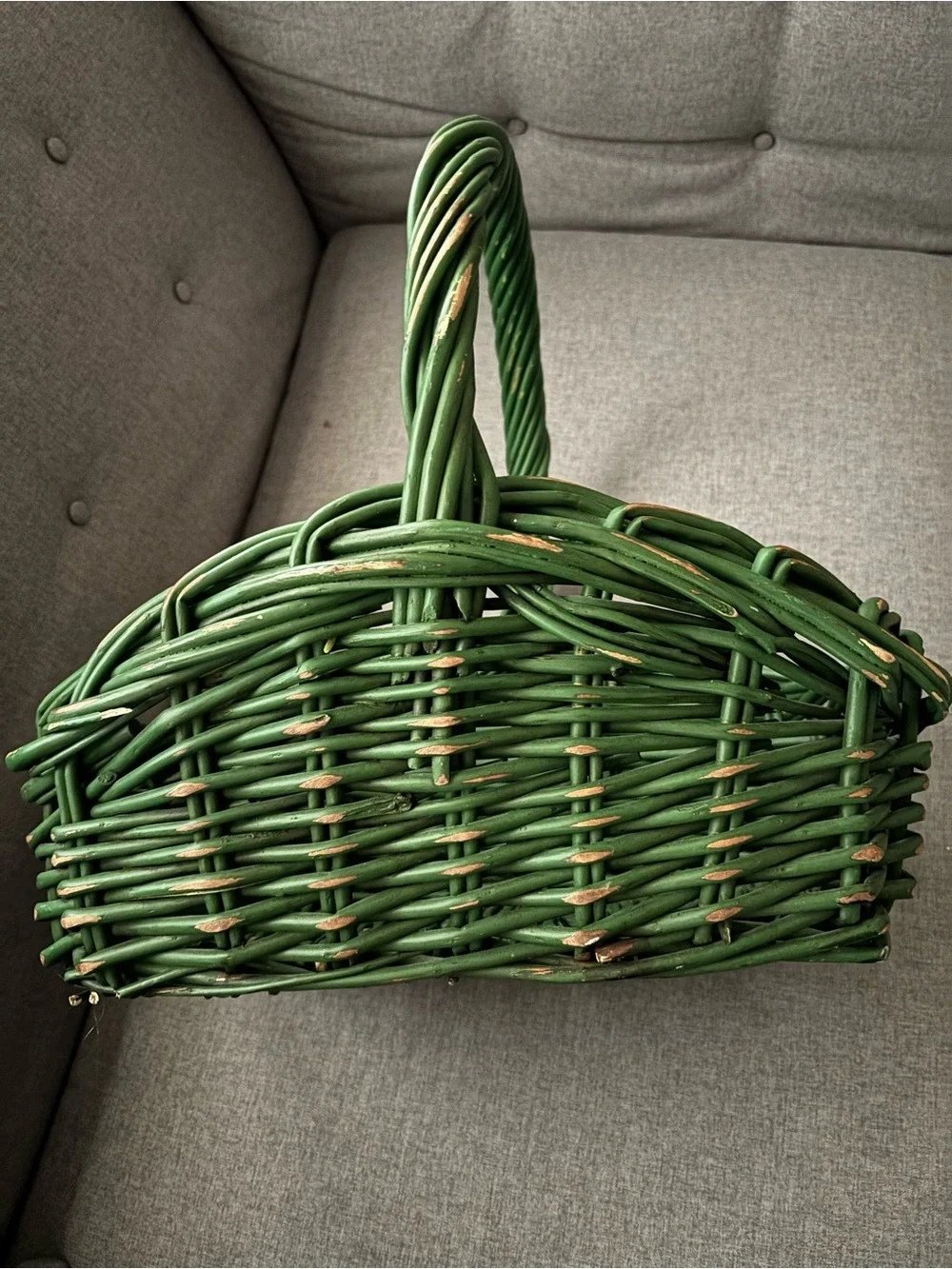 Home basket green sturdy 16” x 14” x 16” high